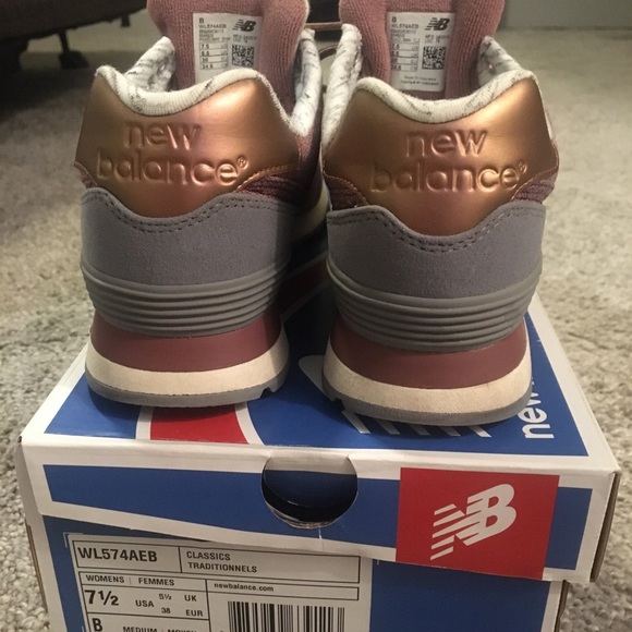 Rose Gold New Balance 574 - Picture 3 of 3